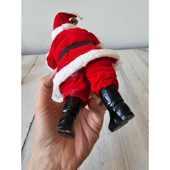 Vintage Santa stocking bag ornament decor Xmas tree velvet felt - Picture 9 of 9